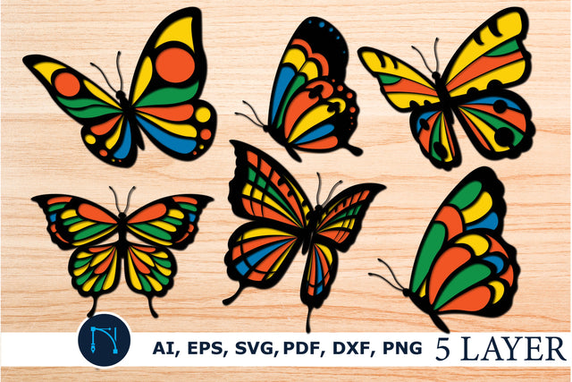 Multilayer Butterflies bundle SVG File SVG MD JOYNAL ABDIN 