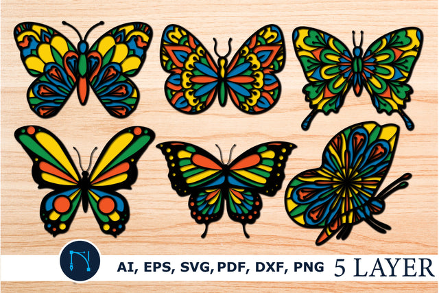 Multilayer Butterflies bundle SVG File SVG MD JOYNAL ABDIN 