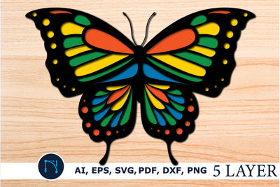 Multilayer Butterflies.Cricut SVG File SVG MD JOYNAL ABDIN 