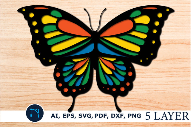 Multilayer Butterflies.Cricut SVG File SVG MD JOYNAL ABDIN 