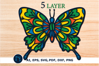 Multilayer Butterflies.Cricut SVG File SVG MD JOYNAL ABDIN 