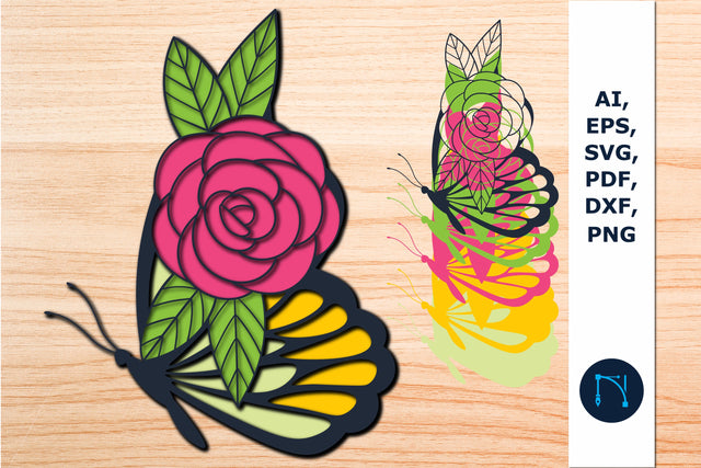 multilayer butterfly Flowers SVG bundle SVG MD JOYNAL ABDIN 