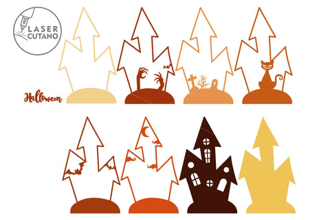 Multilayer CASTLE HALLOWEEN Laser Cut Files, Mandala, SVG, 3D Designs SVG LaserCutano 