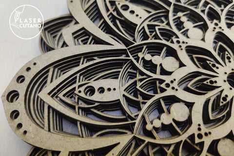 Multilayer Cut File MANDALA 1 SVG LaserCutano 