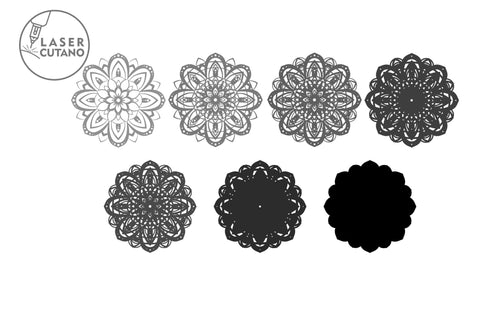 Multilayer Cut File MANDALA 1 SVG LaserCutano 