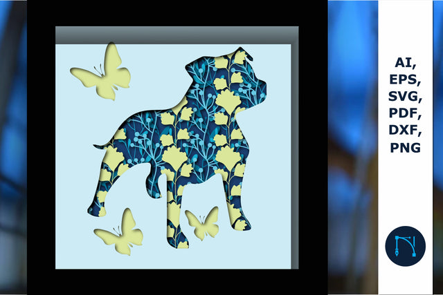 multilayer dog Shadow Box SVG with leaf SVG MD JOYNAL ABDIN 