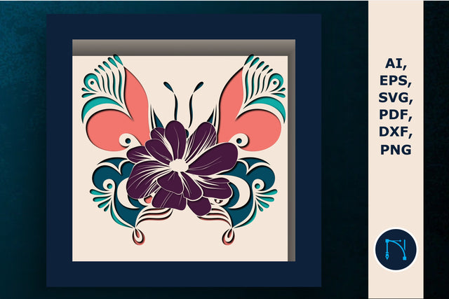 multilayer floral butterfly shadow box SVG MD JOYNAL ABDIN 