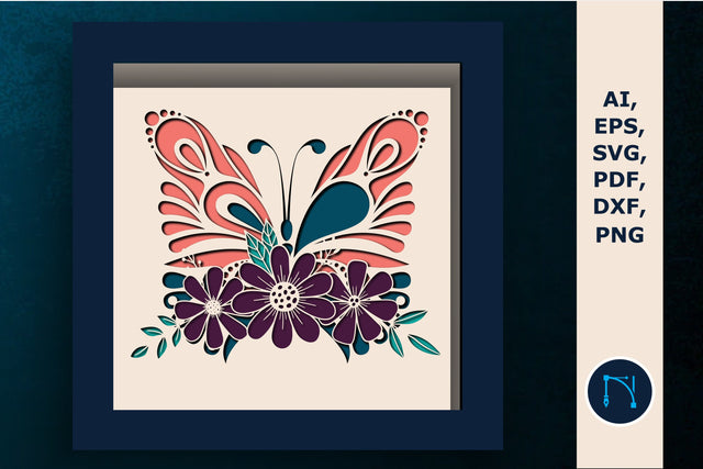 multilayer floral butterfly shadow box SVG MD JOYNAL ABDIN 