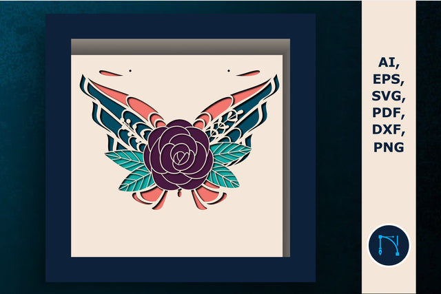 multilayer floral butterfly shadow box SVG MD JOYNAL ABDIN 