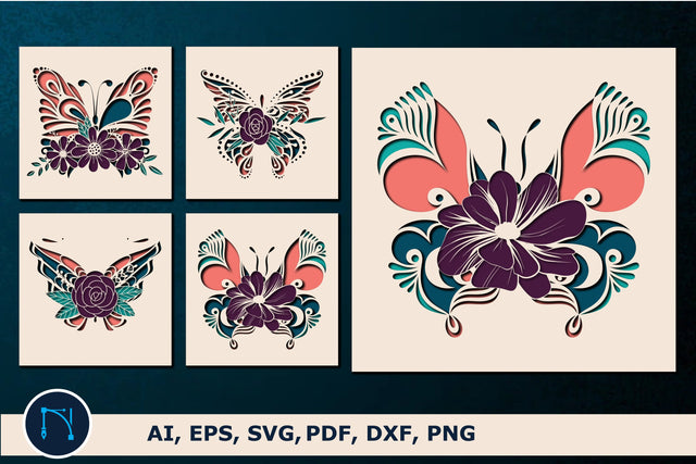 multilayer floral butterfly SVG bundle SVG MD JOYNAL ABDIN 