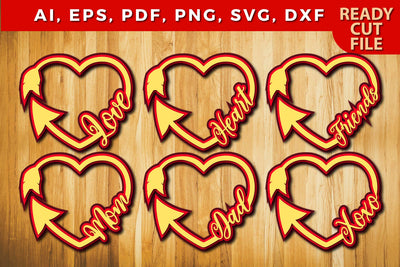 multilayer heart with typographic bundle SVG MD JOYNAL ABDIN 