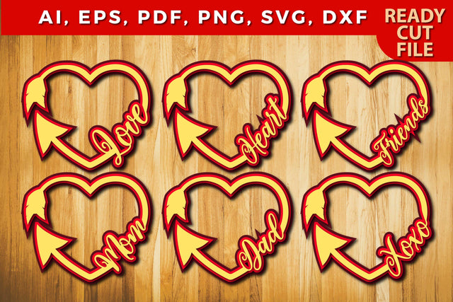 multilayer heart with typographic bundle SVG MD JOYNAL ABDIN 