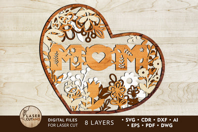 Multilayer Laser Cut File Mom SVG LaserCutano 