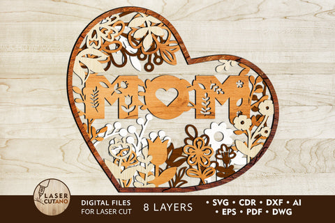 Multilayer Laser Cut File Mom SVG LaserCutano 