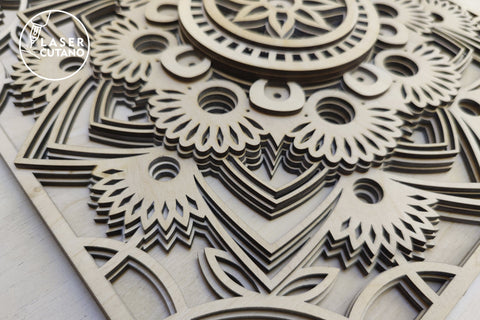 Multilayer Laser Cut Files Mandala 2, Sign SVG, 3D Designs SVG LaserCutano 