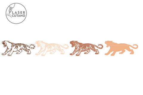 Multilayer Laser Cut Files Tiger, Mandala, SVG, 3D Designs SVG LaserCutano 