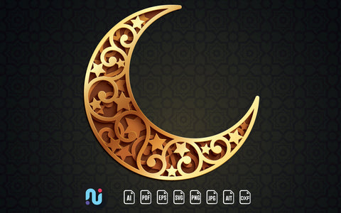 Multilayer Laser Cut Moon 3d SVG Bundle SVG naemmiah021 
