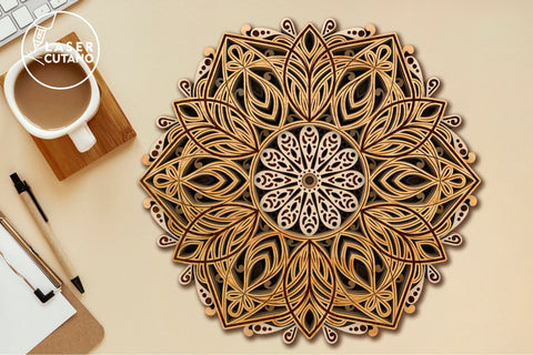 Multilayer MANDALA Cut Files for Laser Cut, Cricut, CNC Machines, Round SVG, 3D Designs SVG LaserCutano 