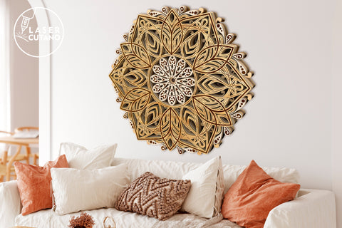 Multilayer MANDALA Cut Files for Laser Cut, Cricut, CNC Machines, Round SVG, 3D Designs SVG LaserCutano 