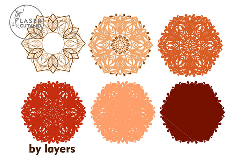 Multilayer MANDALA Cut Files for Laser Cut, Cricut, CNC Machines, Round SVG, 3D Designs SVG LaserCutano 