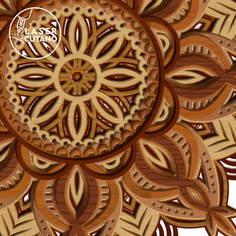 MULTILAYER MANDALA Laser Cut Files, Wall Home Decor, Multilayer Cut Files for Laser Cut Wood or Cricut, Paper Craft, Sign SVG, 3D Designs SVG LaserCutano 