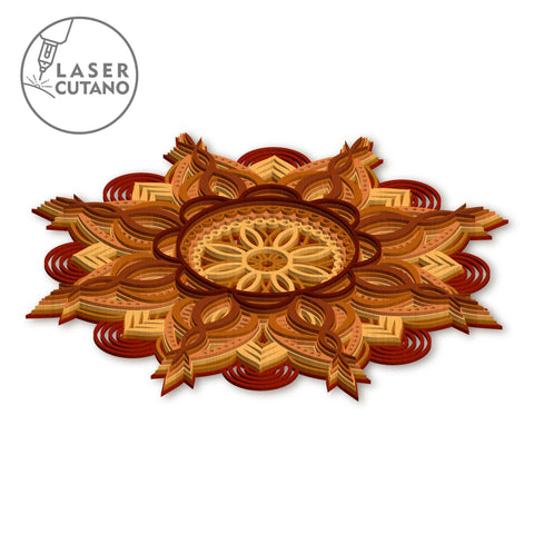 MULTILAYER MANDALA Laser Cut Files, Wall Home Decor, Multilayer Cut Files for Laser Cut Wood or Cricut, Paper Craft, Sign SVG, 3D Designs SVG LaserCutano 