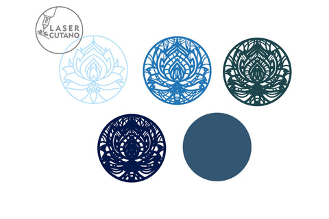 Multilayer Mandala LOTUS SVG LaserCutano 