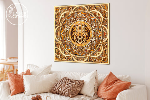 Multilayer MANDALA Wood or Paper Cut SVG LaserCutano 