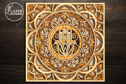 Multilayer MANDALA Wood or Paper Cut SVG LaserCutano 