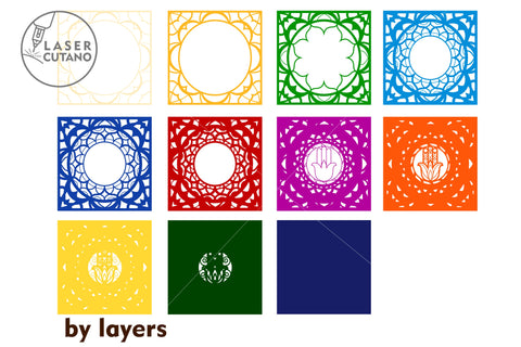 Multilayer MANDALA Wood or Paper Cut SVG LaserCutano 
