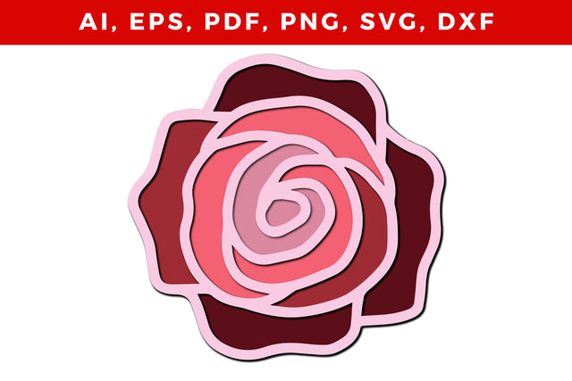 multilayer rose in love SVG template SVG MD JOYNAL ABDIN 