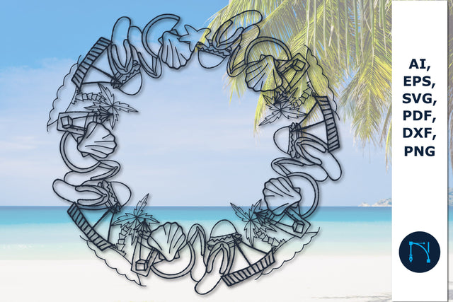 multilayer Summer Wreath Door Sign SVG SVG MD JOYNAL ABDIN 