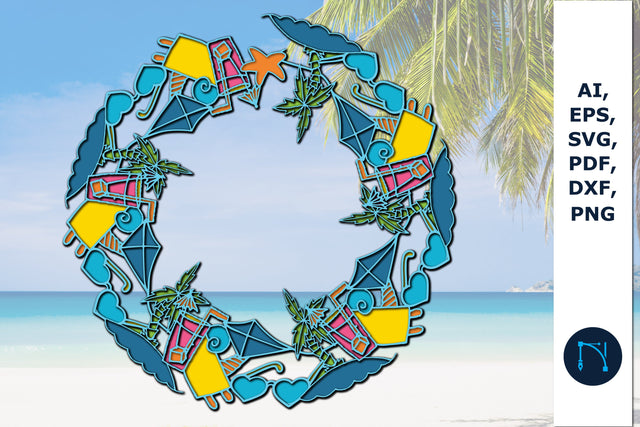 multilayer Summer Wreath Door Sign SVG SVG MD JOYNAL ABDIN 