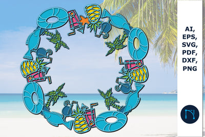 multilayer Summer Wreath Door Sign SVG SVG MD JOYNAL ABDIN 