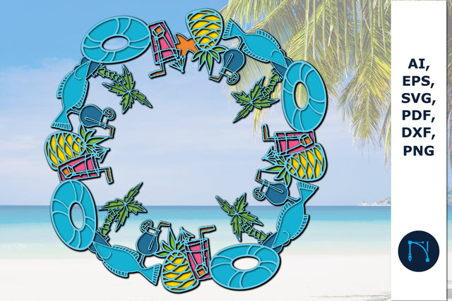 multilayer Summer Wreath Door Sign SVG SVG MD JOYNAL ABDIN 