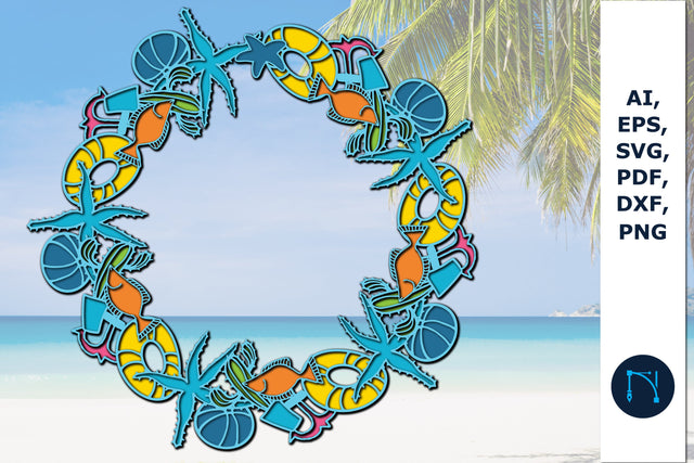 multilayer Summer Wreath Door Sign SVG SVG MD JOYNAL ABDIN 