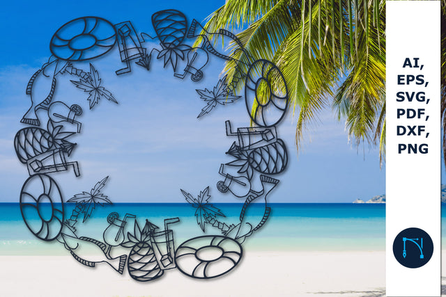 multilayer Summer Wreath Door Sign SVG SVG MD JOYNAL ABDIN 