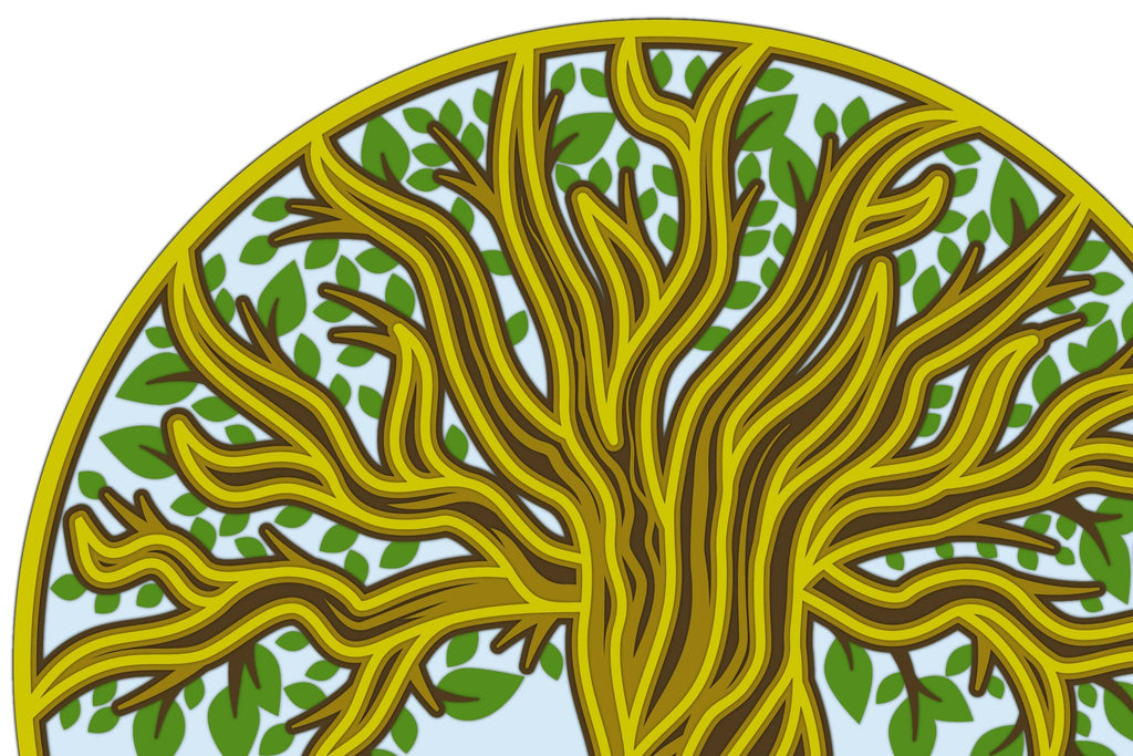Multilayer Tree of Life template for laser and paper cutting So Fontsy