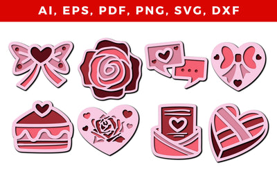 multilayer valentine cut SVG template bundle SVG MD JOYNAL ABDIN 