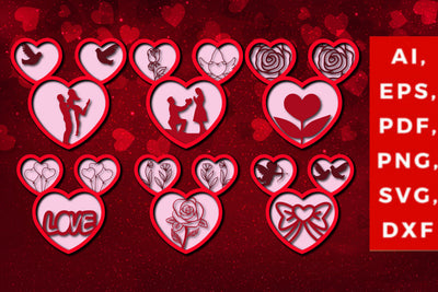 multilayer valentine heart SVG bundle SVG MD JOYNAL ABDIN 