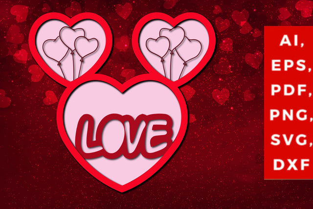 multilayer valentine heart SVG cut file SVG MD JOYNAL ABDIN 