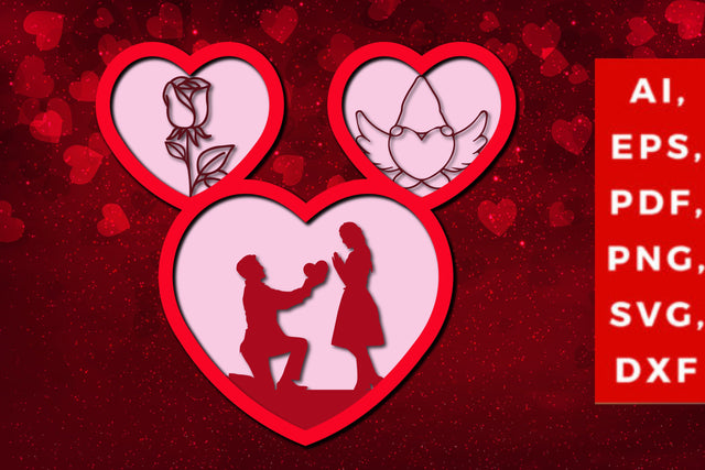 multilayer valentine heart SVG cut file SVG MD JOYNAL ABDIN 