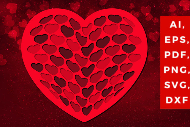 multilayer valentine heart SVG cut file SVG MD JOYNAL ABDIN 