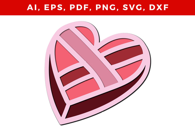 multilayer valentine heart SVG template SVG MD JOYNAL ABDIN 