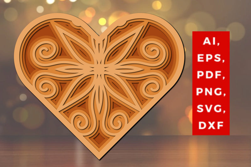 multilayer valentine laser cut file SVG. SVG MD JOYNAL ABDIN 