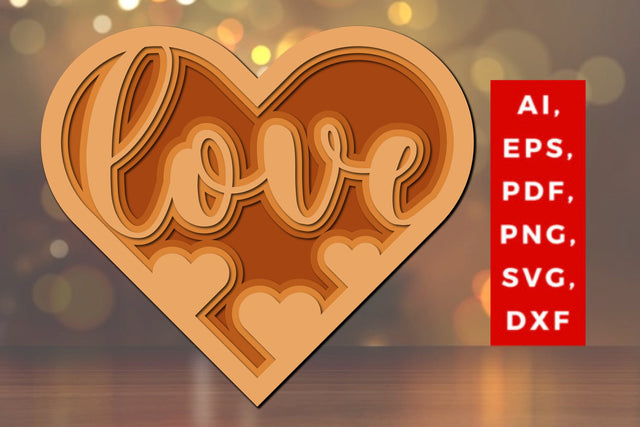 multilayer valentine laser cut file SVG. SVG MD JOYNAL ABDIN 