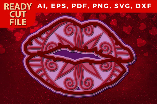 multilayer valentine lip symbol SVG SVG MD JOYNAL ABDIN 