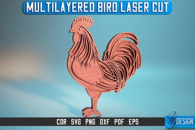 Multilayered Bird Laser Cut SVG | Multilayered Bird SVG Design | CNC Files SVG Fly Design 
