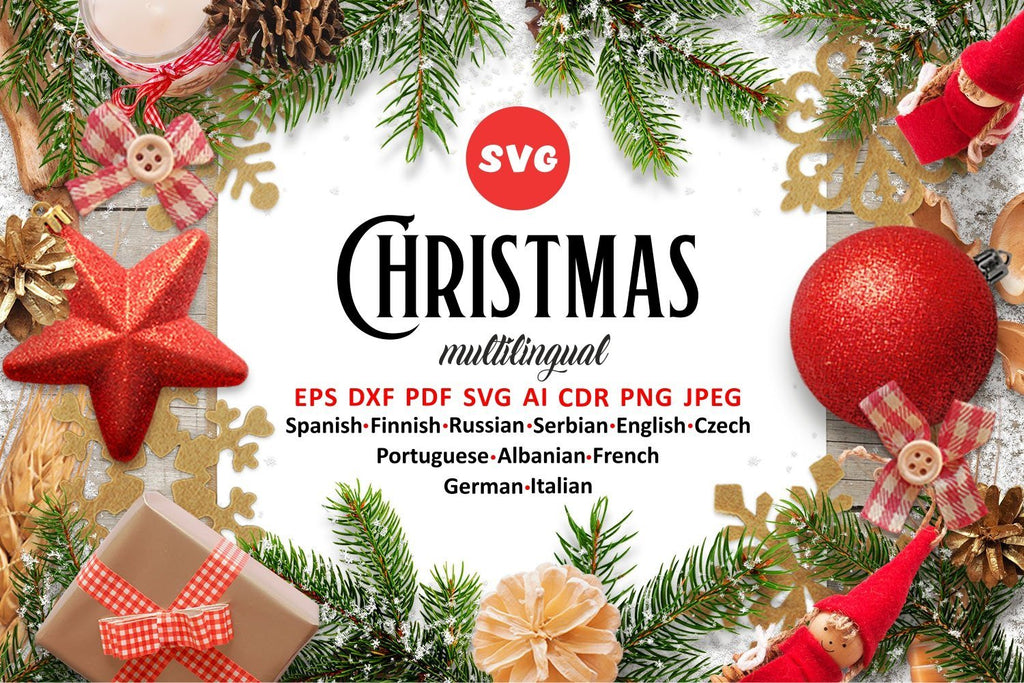 Multilingual Christmas svg Around the World Christmas SVG Bundle dxf ...
