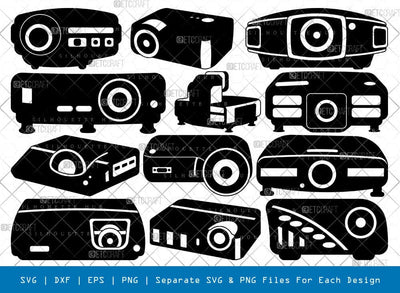 Multimedia Projector Silhouette, Projector SVG, Projector Machine Svg, Electrical Device Svg, Projector Bundle, SB00957 SVG ETC Craft 